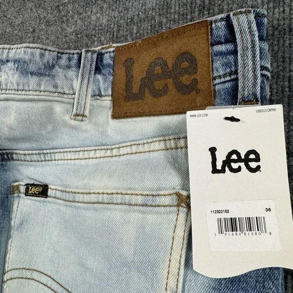 Lee Jeans 36x30 Mens Loose Fit Blue Bleached Wash